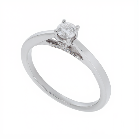 Inel, Aur Alb, 18 k, 2.6 gr, cu Diamante, Cod Produs: 753827 - 2
