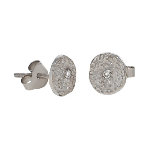 Cercei, Aur Alb, 14 k, 1.43 gr, cu Diamante, Cod Produs: 753860 - 2