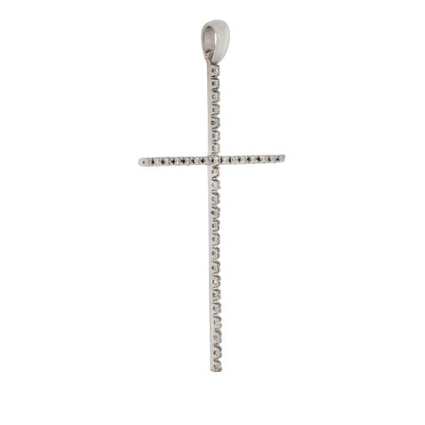 Pandantiv Cruce, Aur Alb, 18 k, 2.38 gr, cu Diamante, Cod Produs: 754493 - 2