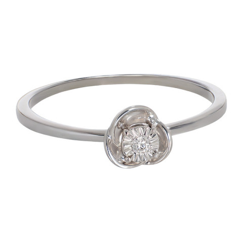 Inel De Logodna, Aur Alb, 18 k, 1.39 gr, cu Diamante, Cod Produs: 754787 - 2