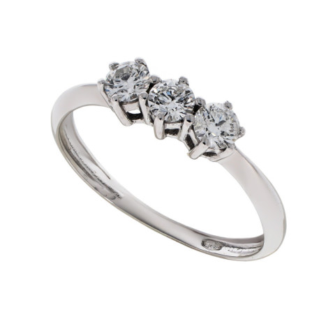 Inel, Aur Alb, 18 k, 1.69 gr, cu Diamante, Cod Produs: 756160 - 2