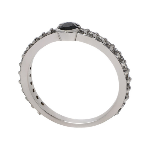 Inel, Aur Alb, 14 k, 1.69 gr, cu Diamante, Cod Produs: 757025 - 2