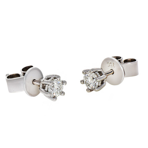Cercei, Aur Alb, 18 k, 1.61 gr, cu Diamante, Cod Produs: 757836 - 2