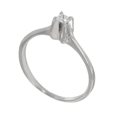 Inel De Logodna, Aur Alb, 18 k, 1.38 gr, cu Diamante, Cod Produs: 758298 - 1