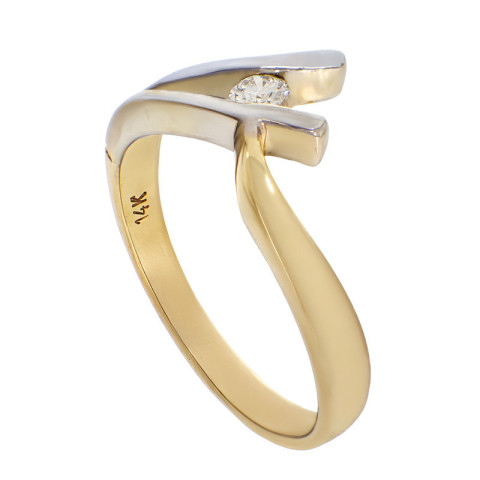 Inel, Aur Mixt, 14 k, 3.18 gr, cu Diamante, Cod Produs: 760352 - 2