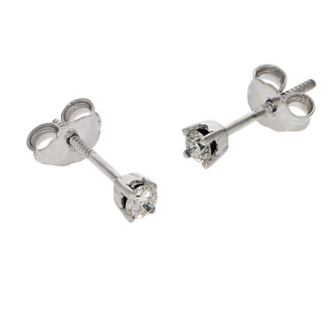 Cercei, Aur Alb, 18 k, 0.79 gr, cu Diamante, Cod Produs: 761272 - 2