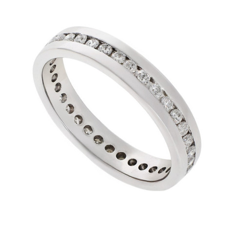 Inel, Aur Alb, 14 k, 3.12 gr, cu Diamante, Cod Produs: 762041 - 2