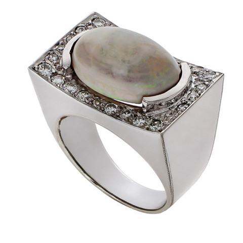Inel, Aur Alb, 14 k, 9.94 gr, cu Diamante, Cod Produs: 762130 - 2