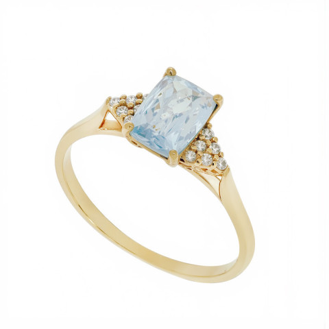 Inel, Aur Galben, 14 k, 1.93 gr, cu Diamante, Cod Produs: 762992 - 2