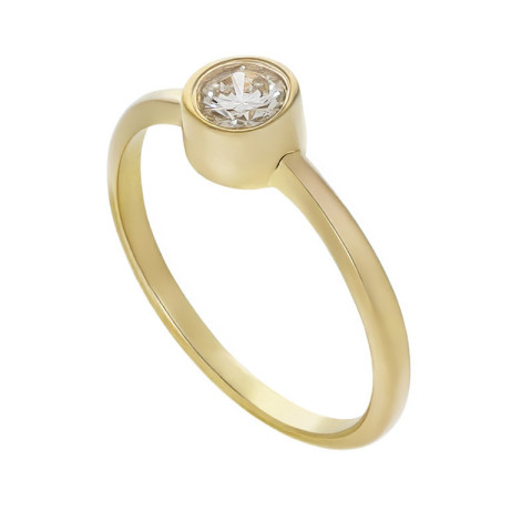 Inel De Logodna, Aur Galben, 14 k, 1.59 gr, cu Diamante, Cod Produs: 763290 - 2
