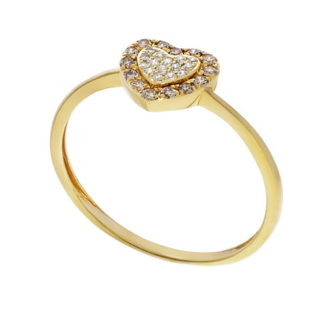 Inel, Aur Galben, 18 k, 1.34 gr, cu Diamante, Cod Produs: 763299 - 2