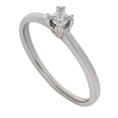 Inel De Logodna, Aur Alb, 18 k, 1.84 gr, cu Diamante, Cod Produs: 763375 - 2