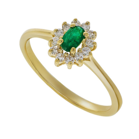 Inel, Aur Galben, 14 k, 2.23 gr, cu Diamante, Cod Produs: 764452 - 2