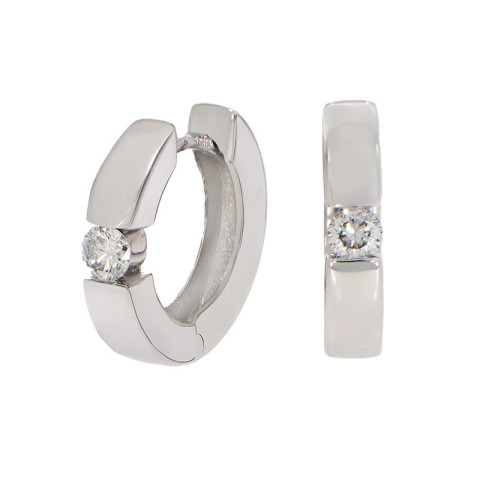 Cercei, Aur Alb, 14 k, 4.5 gr, cu Diamante, Cod Produs: 764465 - 2