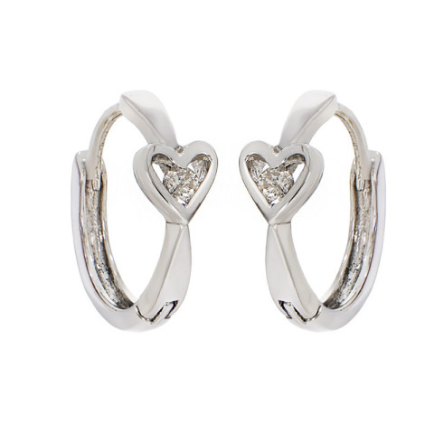 Cercei, Aur Alb, 18 k, 1.53 gr, cu Diamante, Cod Produs: 764467 - 2