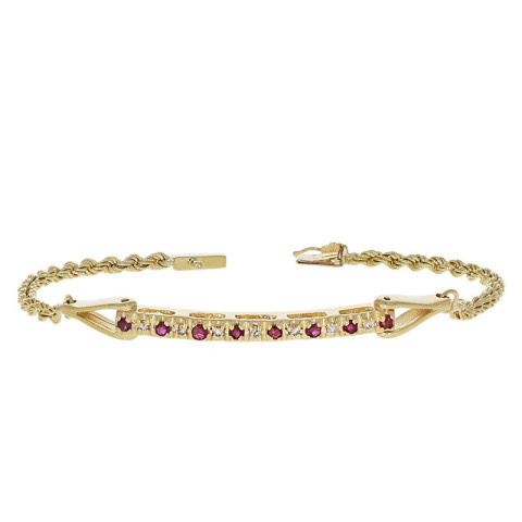 Bratara, Aur Galben, 14 k, 6.29 gr, cu Diamante, Cod Produs: 765012 - 2