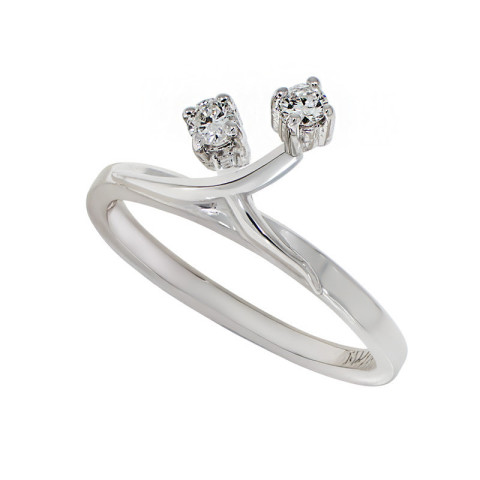 Inel, Aur Alb, 14 k, 2.22 gr, cu Diamante, Cod Produs: 767076 - 2