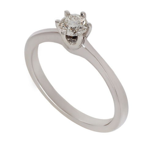 Inel De Logodna, Aur Alb, 18 k, 2.6 gr, cu Diamante, Cod Produs: 767116 - 2