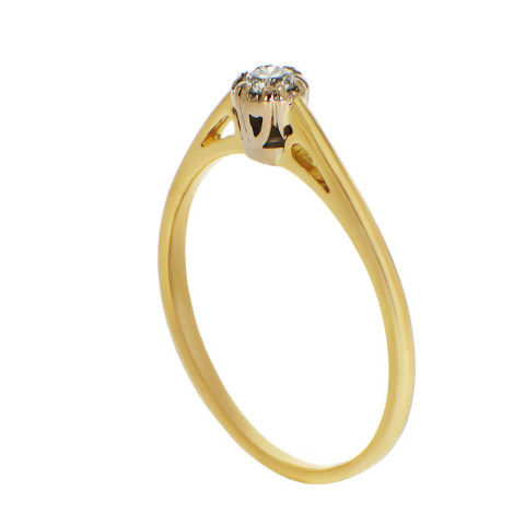 Inel De Logodna, Aur Mixt, 14 k, 2.42 gr, cu Diamante, Cod Produs: 768165 - 2