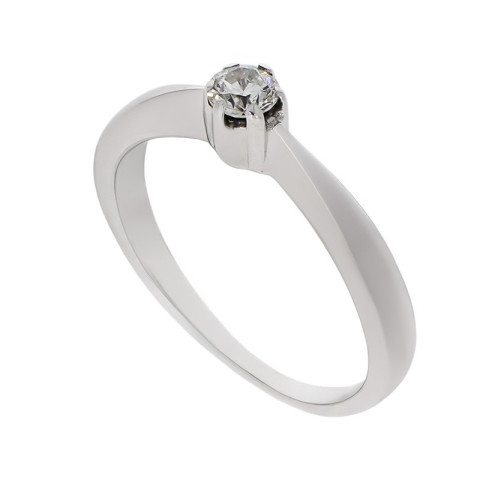 Inel De Logodna, Aur Alb, 14 k, 1.8 gr, cu Diamante, Cod Produs: 768386 - 1