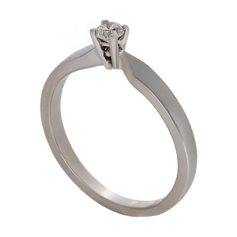 Inel De Logodna, Aur Alb, 18 k, 2.82 gr, cu Diamante, Cod Produs: 769082 - 2