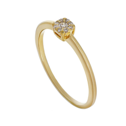 Inel De Logodna, Aur Galben, 18 k, 1.4 gr, cu Diamante, Cod Produs: 769157 - 2