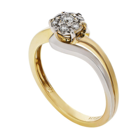 Inel De Logodna, Aur Mixt, 18 k, 3.75 gr, cu Diamante, Cod Produs: 769622 - 2
