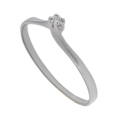 Inel, Aur Alb, 18 k, 0.91 gr, cu Diamante, Cod Produs: 769964 - 2