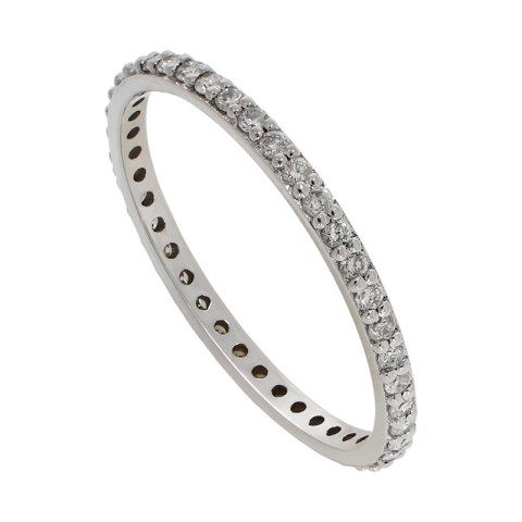Inel, Aur Alb, 14 k, 0.69 gr, cu Diamante, Cod Produs: 769966 - 1