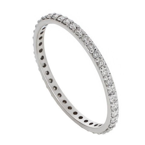 Inel, Aur Alb, 14 k, 0.69 gr, cu Diamante, Cod Produs: 769966 - 2