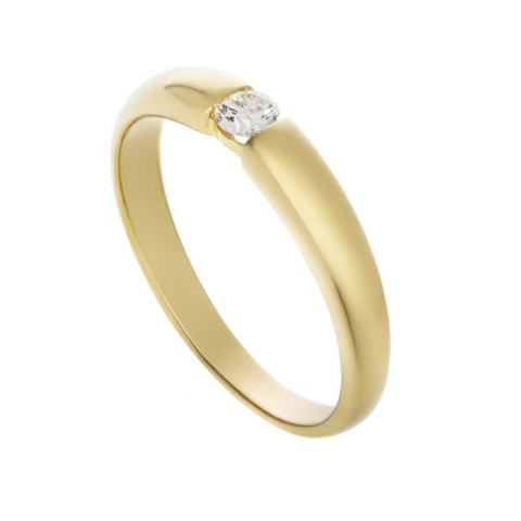 Inel De Logodna, Aur Galben, 18 k, 2.63 gr, cu Diamante, Cod Produs: 770096 - 2