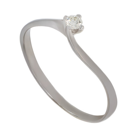 Inel De Logodna, Aur Alb, 18 k, 1.07 gr, cu Diamante, Cod Produs: 770881 - 2