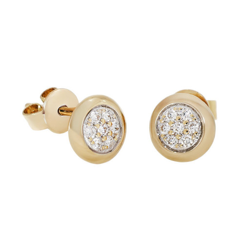 Cercei, Aur Galben, 18 k, 1.69 gr, cu Diamante, Cod Produs: 771281 - 2