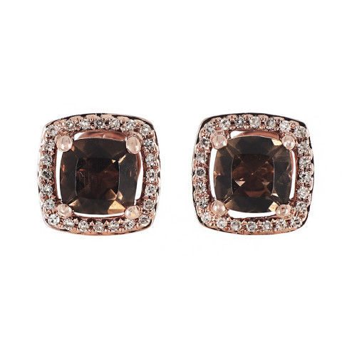 Cercei, Aur Roz, 14 k, 1.93 gr, cu Diamante, Cod Produs: 771369 - 2