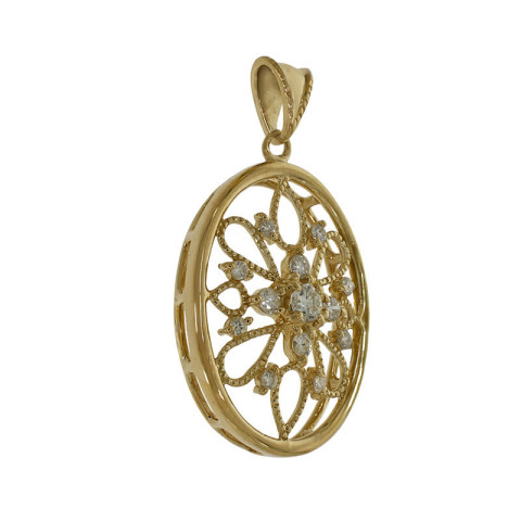 Pandantiv, Aur Galben, 14 k, 2.64 gr, cu Diamante, Cod Produs: 773161 - 2