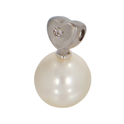 Pandantiv, Aur Alb, 18 k, 1 gr, cu Diamante, Cod Produs: 773700 - 2