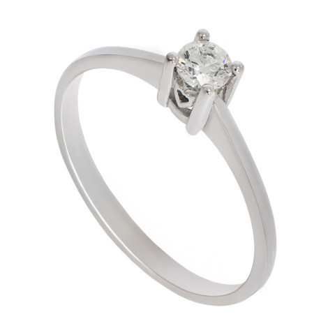 Inel De Logodna, Aur Alb, 14 k, 1.7 gr, cu Diamante, Cod Produs: 775347 - 2