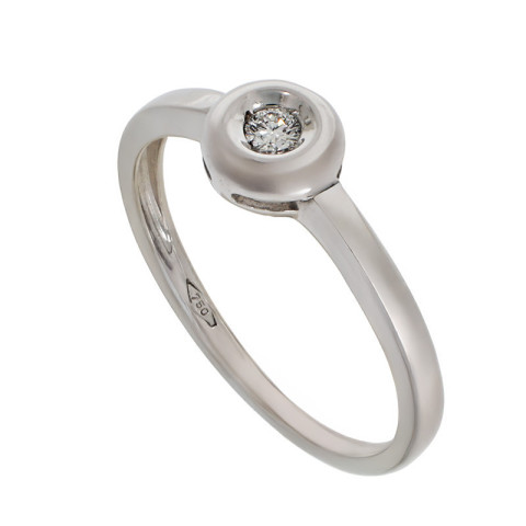 Inel De Logodna, Aur Alb, 18 k, 1.87 gr, cu Diamante, Cod Produs: 775975 - 2