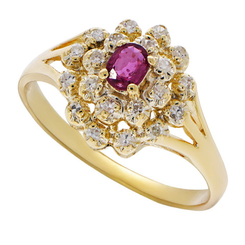 Inel, Aur Galben, 14 k, 2.63 gr, cu Diamante, Cod Produs: 776540 - 2