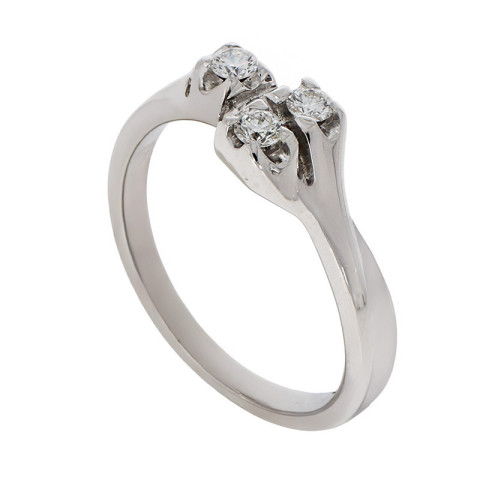 Inel, Aur Alb, 18 k, 4.47 gr, cu Diamante, Cod Produs: 777025 - 2