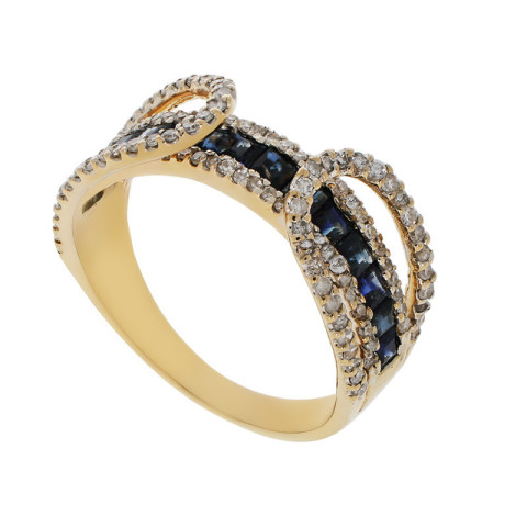 Inel, Aur Galben, 18 k, 3.49 gr, cu Diamante, Cod Produs: 777206 - 2