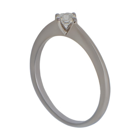 Inel De Logodna, Aur Alb, 18 k, 2.51 gr, cu Diamante, Cod Produs: 779017 - 2