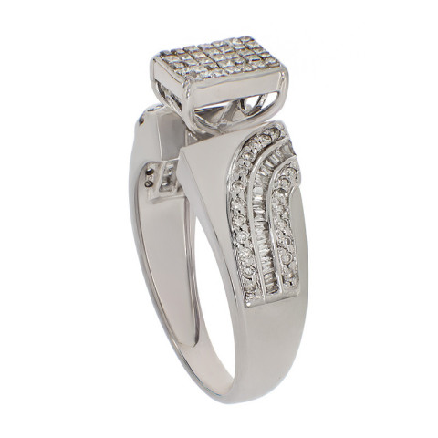 Inel, Aur Alb, 14 k, 5.56 gr, cu Diamante, Cod Produs: 779992 - 2