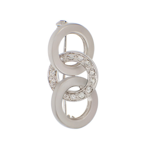 Brosa, Aur Alb, 14 k, 4.54 gr, cu Diamante, Cod Produs: 780258 - 2