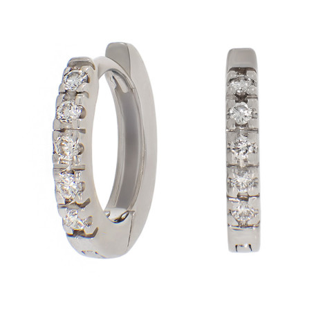 Cercei, Aur Alb, 18 k, 3.01 gr, cu Diamante, Cod Produs: 780689 - 2