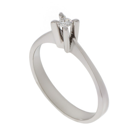 Inel De Logodna, Aur Alb, 14 k, 2.5 gr, cu Diamante, Cod Produs: 782066 - 2