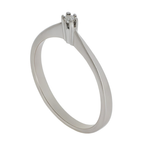 Inel De Logodna, Aur Alb, 14 k, 2.2 gr, cu Diamante, Cod Produs: 783268 - 2