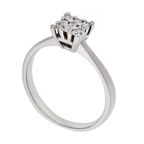 Inel De Logodna, Aur Alb, 18 k, 2.02 gr, cu Diamante, Cod Produs: 783345 - 2