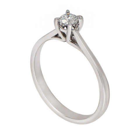 Inel De Logodna, Aur Alb, 18 k, 2.4 gr, cu Diamante, Cod Produs: 783368 - 2