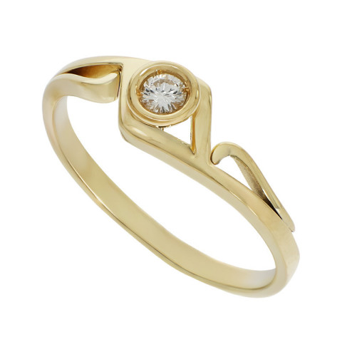 Inel, Aur Galben, 18 k, 3.22 gr, cu Diamante, Cod Produs: 783415 - 2